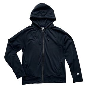NWOT Pact Organic Cotton Zip Up Hoodie in Black Size Medium